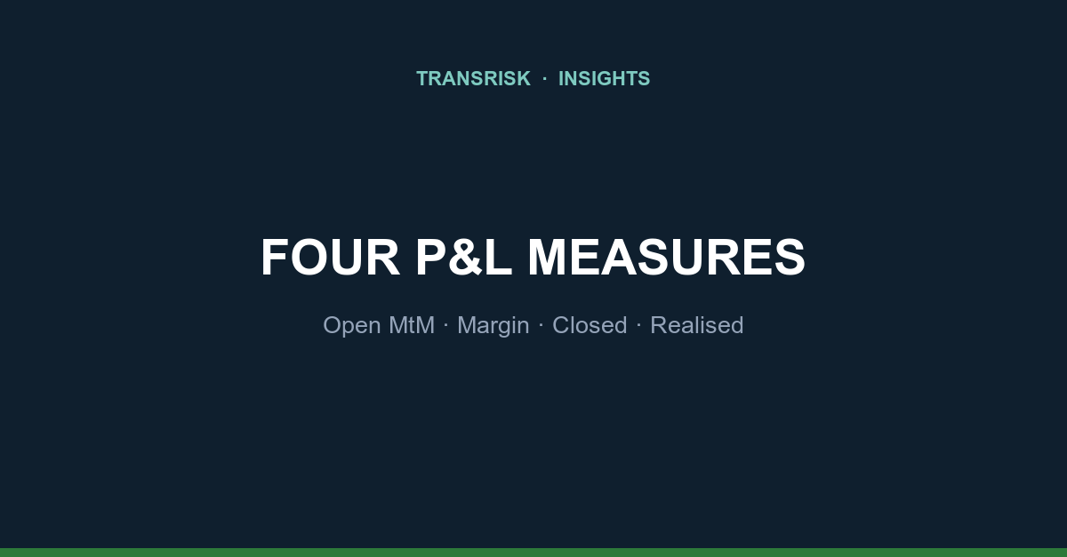 Four P&L measures calculated from one dataset