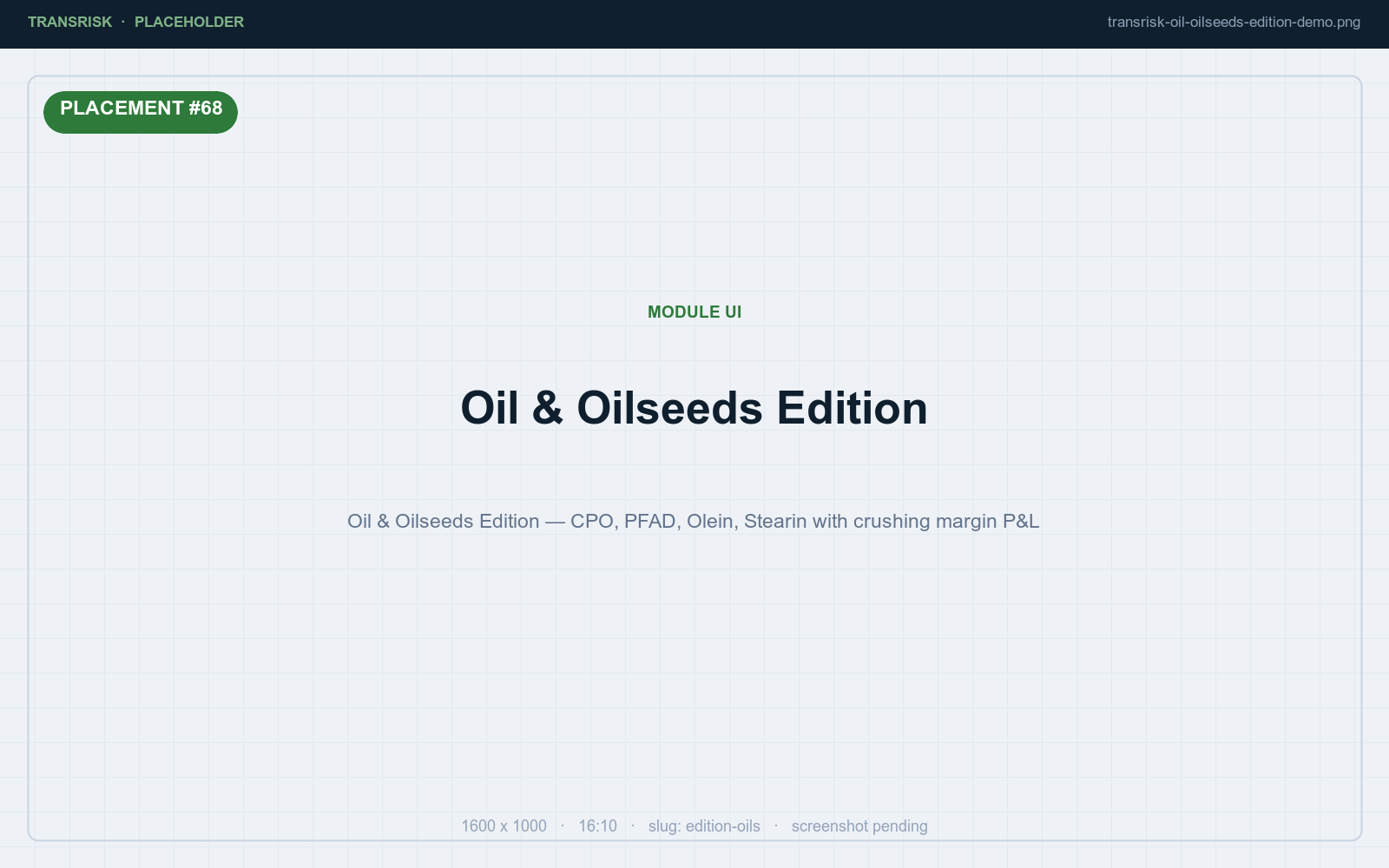 Oil & Oilseeds Edition — CPO, PFAD, Olein, Stearin with crushing margin P&L